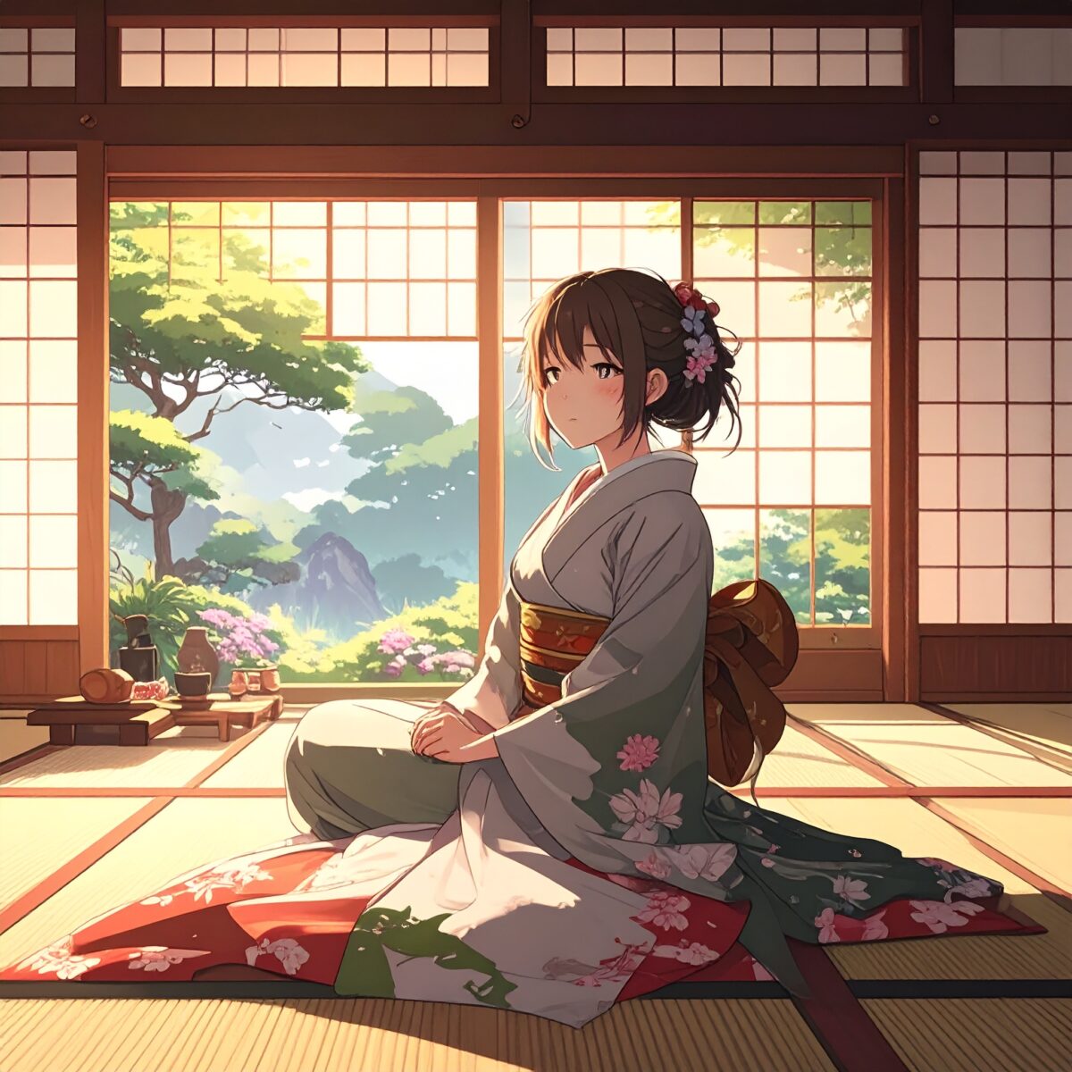躺在榻榻米上的午后时光
