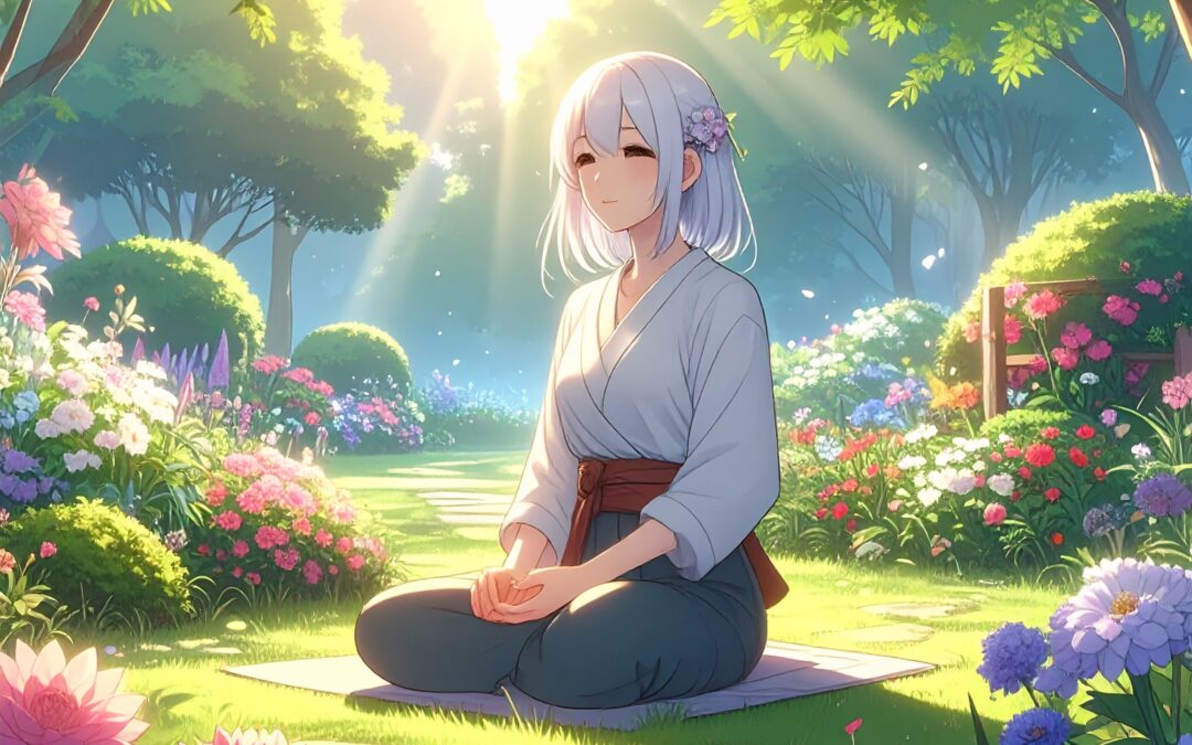 清晨庭院里的冥想时光