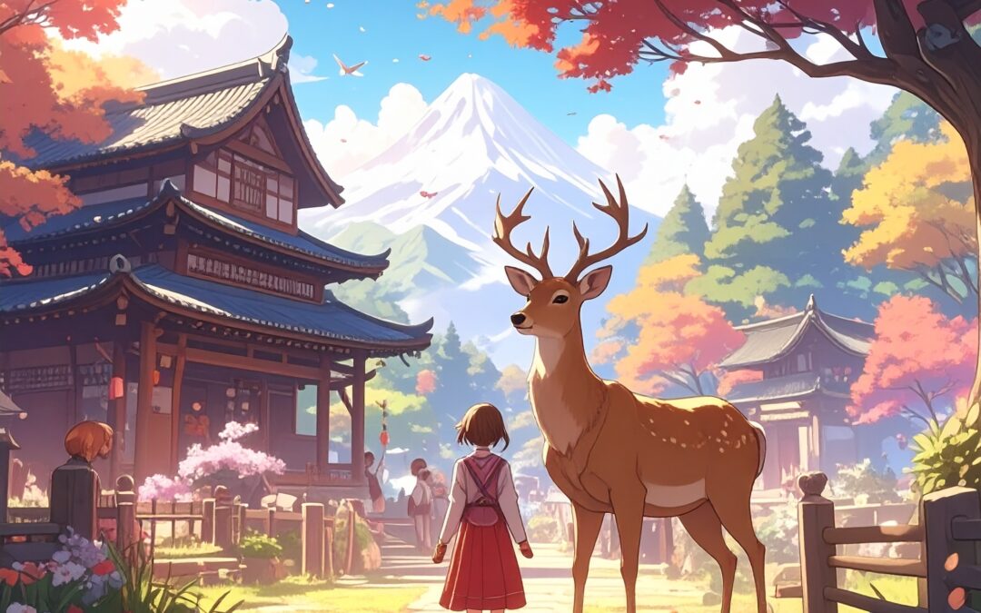 在奈良与鹿打招呼，就像走进了童话世界